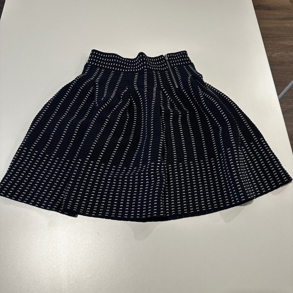 Maje Josette Jacquard Blue Skirt Mini Stretch Size 1